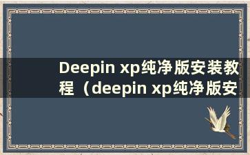 Deepin xp纯净版安装教程（deepin xp纯净版安装教程图解）